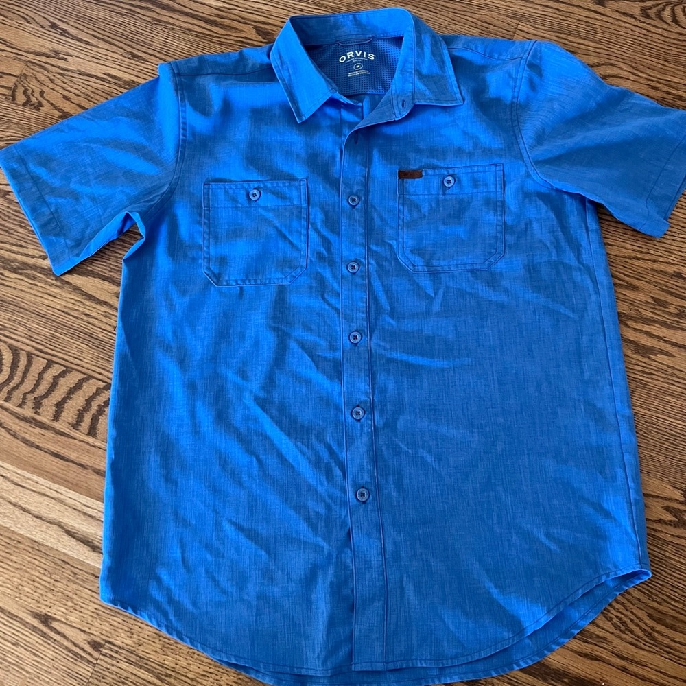 Orvis Classic Collection Short Sleeve Lightweight Tech Shirt Men’s M Button Up